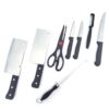ZIVINI8 in 1 Piece Knife Set - Includes 3 Vegetable and Fruit Knives, 2 Meat Knives, 1 Scissor, 1 Knife Sharpener, and 1 Peeler - Stainless Steel Kitchen Knife Set