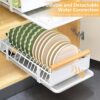 ZSIGNS Pull Out Cabinet Organizer with Dish Storage Rack Large Capacity Pantry Shelves for Kitchen Heavy Duty Detachable Drainage Plate Adhesive Rail Slide Out Design