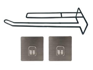 ZURATO Self ZURATO Self Adhesive Wall Mounted 3 in 1 Multi Functional Kitchen Rack for Towel Holder, Tissue Paper Rack, Wine Glass Holder (1pc Tissue Rack, Black) Toilet Paper Holder (25x4x9cm)