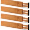Zollyss Bamboo Drawer Dividers Organizers-Expandable Drawer Organization Separators For Kitchen Zollyss Bamboo Drawer Dividers Organizers-Expandable Drawer Organization Separators For Kitchen Utensil,Dresser,Bedroom,Bathroom & Office,4-Pack 17.5-22 In,Natural(Ethylene Vinyl Acetate;Wood),Brown