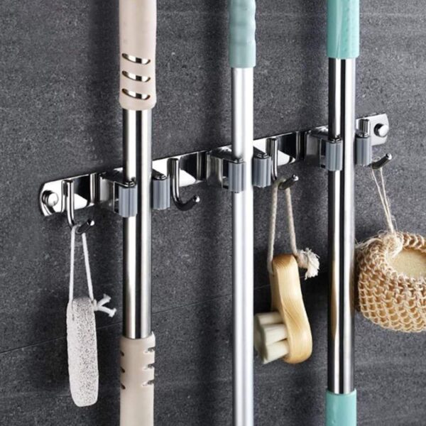 Zollyss-Broom-Holder-Stainless-Steel-Wall-Mounted-Storage-Organizer-with-3-Racks-and-4-Hooks-Broom-Holder-Wall-Mount-for-Kitchen-Bathroom-Closet-Garage-Office-Garden-1-Pc.jpg Zollyss Broom Holder | Stainless Steel Wall Mounted Storage Organizer with 3 Racks and 4 Hooks, Broom Holder Wall Mount for Kitchen, Bathroom, Closet, Garage, Office, Garden (1 Pc)