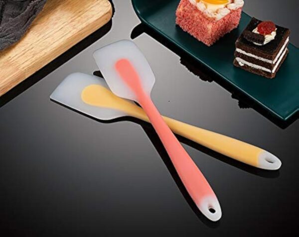 Zollyss Silicone Spatulas Heat Resistant Flexible Spatula 450F with Stainless Zollyss Silicone Spatulas Heat Resistant Flexible Spatula 450F with Stainless Steel Core - FDA Grade Premium Kitchen Utensils with Good Grip 27 cm, 1 Pc (Random Color)