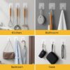 Zulaxy Big Size Transparent Wall Hooks for Hanging – Heavy Duty Stainless Steel Adhesive Hooks for Bathroom, Kitchen, Towel, Utensils & Keys – Waterproof, No Drilling Required (Pack of 10)