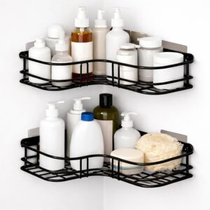 amazon basics Bathroom Organiser Without Drill | Bathroom Corner Shelves | Washroom Storage Organizer | Shelf & Fittings | Wall Mounted Pack of 2