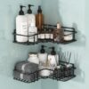 amazon basics Bathroom Organiser Without Drill | Bathroom Corner Shelves | Washroom Storage Organizer | Shelf & Fittings | Wall Mounted Pack of 2