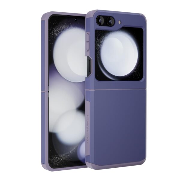 amazon basics Parallax Back Cover Case Compatible with Samsung Galaxy Z Flip 5 [Air Space Technology Protection] Dual Protection Case(TPU and PC | Sage Purple)