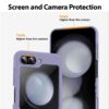 amazon basics Parallax Back Cover Case Compatible with Samsung Galaxy Z Flip 5 [Air Space Technology Protection] Dual Protection Case(TPU and PC | Sage Purple)