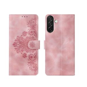 amazon basics Samsung Galaxy A26 5G Flip Cover | Card Pockets Wallet & Stand | Flip Cover for Samsung Galaxy A26 5G (Pink Flower)