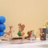 ascension 4 Pcs Cute Mini Squirrel Animal Miniature Figurines for Home, Living Room, Fairy Garden, Restaurant Decoration Mini Fairy Forest Landscape Cake Decoration Items