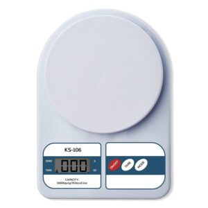 beatXP Kitchen Scale Multipurpose Portable Electronic Digital Weighing Scale | beatXP Kitchen Scale Multipurpose Portable Electronic Digital Weighing Scale | Weight Machine With Back Light LCD Display | White | 10 Kg | 2 Year Warranty