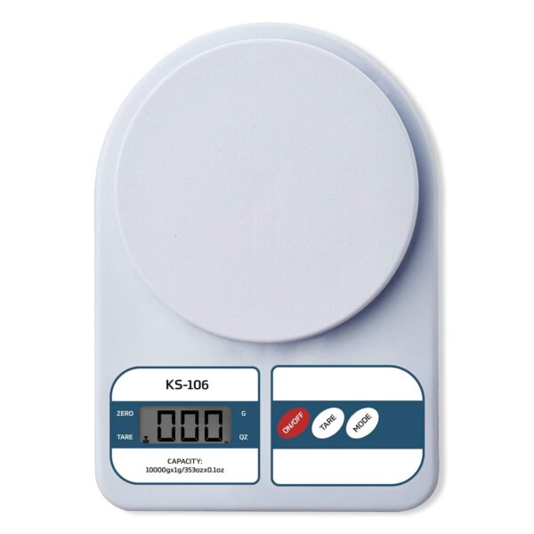 beatXP Kitchen Scale Multipurpose Portable Electronic Digital Weighing Scale | beatXP Kitchen Scale Multipurpose Portable Electronic Digital Weighing Scale | Weight Machine With Back Light LCD Display | White | 10 Kg | 2 Year Warranty