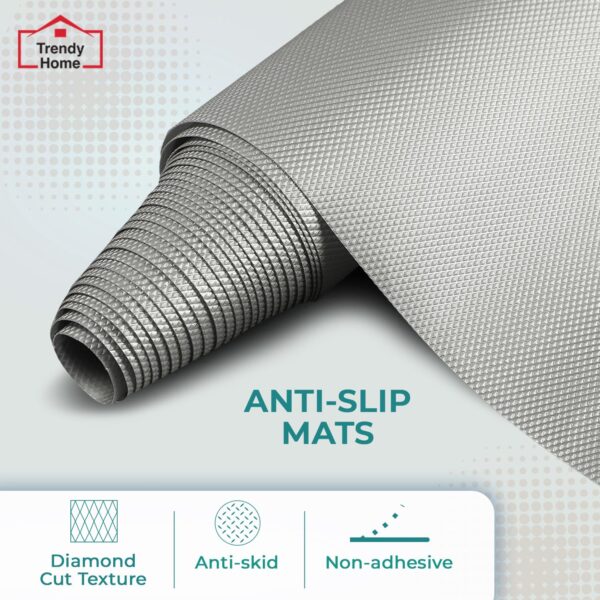by-Trendy-Home-Anti-Slip-Mat-for-Kitchen-45-cm-x-5-m-Food-Grade-Washable-Mat-for-Fridge-Shelves-Cupboards-EVA-Shelf-Liner-Sheet-for-Drawers-Wardrobe-Diamond-Texture-Grey.jpg by Trendy Home Anti-Slip Mat for Kitchen (45 cm x 5 m), Food Grade & Washable, Mat for Fridge, Shelves, Cupboards, EVA Shelf Liner Sheet for Drawers & Wardrobe (Diamond Texture, Grey)