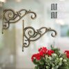 ecofynd 2 Pack Metal Wall Hook Hanging Plant Bracket | ecofynd 2 Pack Metal Wall Hook Hanging Plant Bracket | Decorative Straight Plant Hanger for Pots, Bird Feeders, Planters, Lanterns, Cotton, Wind Chimes Indoor Outdoor, Brass Antique