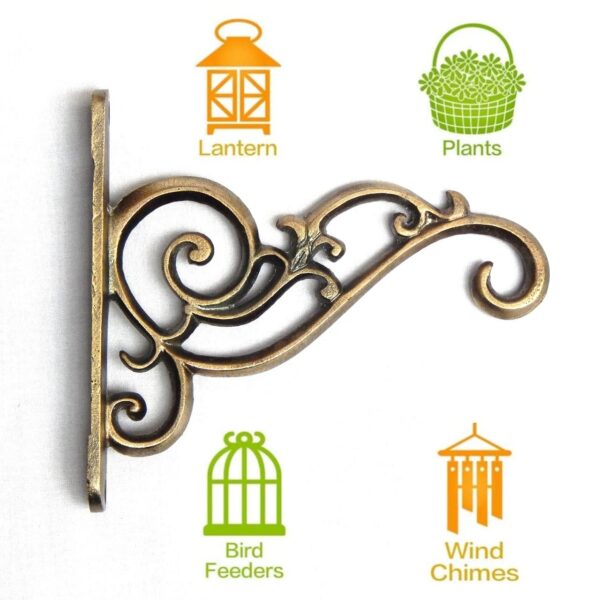 ecofynd-2-Pack-Metal-Wall-Hook-Hanging-Plant-Bracket-Decorative-Straight-Plant-Hanger-for-Pots-Bird-Feeders-Planters-Lanterns-Cotton-Wind-Chimes-Indoor-Outdoor-Brass-Antique.jpg ecofynd 2 Pack Metal Wall Hook Hanging Plant Bracket | Decorative Straight Plant Hanger for Pots, Bird Feeders, Planters, Lanterns, Cotton, Wind Chimes Indoor Outdoor, Brass Antique