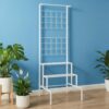 ecofynd Bloom Plant Stands for Outdoor Balcony, Flower Pot Stand ecofynd Bloom Plant Stands for Outdoor Balcony, Flower Pot Stand for Indoor Plants, Large Metal Planter Stand for Living Room, home decor, Indoor & Outdoor plants, 4 Tier, (White)
