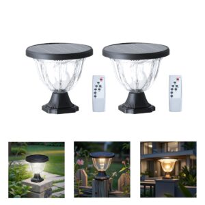 hardoll Solar Gate & Garden Outdoor Lights for Home 4000 hardoll Solar Gate & Garden Outdoor Lights for Home 4000 mAh LiFePO4 Battery, IP65 Waterproof, 72 LEDs, 3 Color Modes (Warm/Cool/Neutral), Remote Controlled, Pillar Lamps (Pack of 2)
