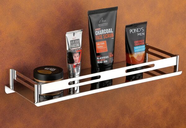 iSTAR 304 Stainless Steel Bathroom Shelf/Stand Kitchen Shelf/Bathroom Shelf and Rack/Bathroom Accessories Silver Stainless Steel Wall Shelf (12 X 5 Inches)