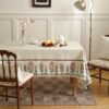 ishro home Premium Dining Table Cover 6 Seater | Table Cover Cloth | Table Cloth 6 Seater – Soft European Fabric, Frill Design, Machine Washable | (Phoolwari Jahan, 56x90 Inch (6-8 Seater))