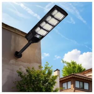 kh Plastic Solar Street Lights Outdoor Waterproof 192 LED 80 kh Plastic Solar Street Lights Outdoor Waterproof 192 LED 80 W Solar Dusk to Dawn Flood Light Outside Solar Powered Security Exterior Wall Mount Lamp Motion Sensor Remote Control (Pack of 1)