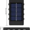 kh Solar 8 LED Wall Light Dual Direction Up & Down Outdoor Illumination | IP65 Waterproof | Modern Nordic Design | Solar Sensor Lamp for Garden, Porch, Home, Patio (Pack of 2)