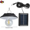 kh Solar LED Wall Light with PIR Motion Sensor, Tungsten Style Outdoor Waterproof Solar Lamp, Split Solar Panel Wall-Mounted Garden Light for Camping, Courtyard, Street, Emergency Lighting