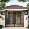 kh Solar Main Gate Pillar Light 34LEDs, RGB Multicolour Modes (Cool White, Warm White, Warm, RGB), Remote Control, IP65 Waterproof ABS Outdoor Garden & Pathway Lighting
