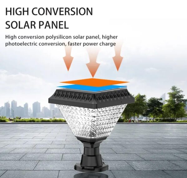kh Solar Main Gate Pillar Light 34LEDs, RGB Multicolour Modes (Cool White, Warm White, Warm, RGB), Remote Control, IP65 Waterproof ABS Outdoor Garden & Pathway Lighting
