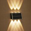 kh Solar Outdoor Wall Lights Up and Down 6 LED kh Solar Outdoor Wall Lights Up and Down 6 LED Outdoor Lamp Solar Wall Lights, IP65 Waterproof Patio Wall Light, Solar Exterior Lights for House Garage Garden (Warm White) (6 LED)