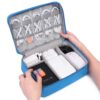 myzon Electronics Accessories Organizer Bag- Waterproof Cable Organizer Bag With 3 Removable Dividers,Padded Gadget Carrying Case For Cable,Chargers,Electronics Adapters Carry Bag,Blue
