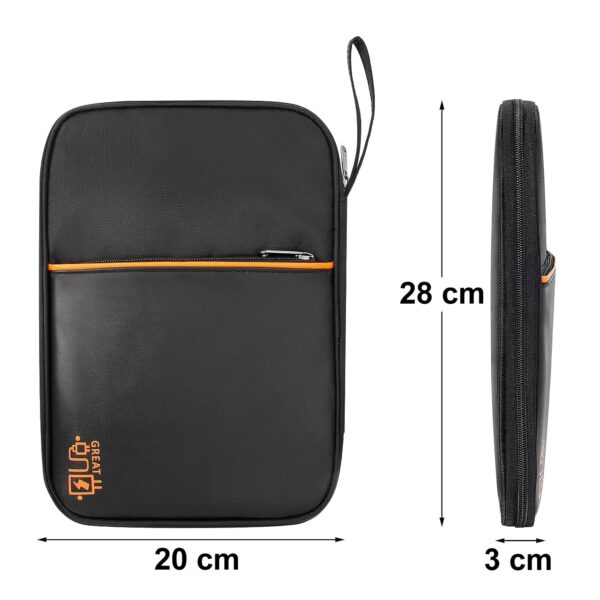 oddpod™ Pu Leather Electronic Gadgets Organizer Bag for Travel/Portable Waterproof All-in-One Storage Case for Cable, Cord, Charger, Phone, Hard Drive and More - Medium (Black)