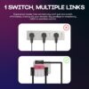 rts 3-in-1 Universal Travel Adapter Multi-Plug with Individual Switch Socket with Spike Buster Fuse Protected | multiplug Three pin Plug Socket |3 PIN 3 Way Plug for Home, Office Laptop Desktop Blue