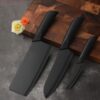 upsimples Set of 3 Stainless Steel Kitchen Knife Set | High-Carbon Stainless Steel Kitchen Knife |Vegetable Knife| Chef Knife| Sharp Edge Cutting Chef Knifes for Chopping Vegetables, Fruits (Black)