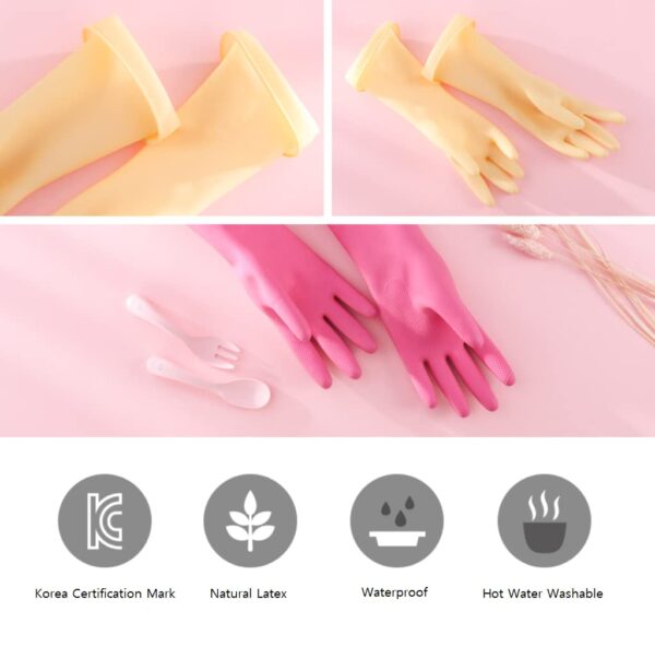 Sweetiepapa Kids Latex Household Natural Rubber Waterproof Work Playing Hand Protection Washing Cleaning Gardening Painting Gloves (Pink) : Pink
