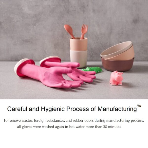 Sweetiepapa Kids Latex Household Natural Rubber Waterproof Work Playing Hand Protection Washing Cleaning Gardening Painting Gloves (Pink) : Pink