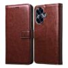 Amazon Brand - Solimo Flip Leather Mobile Cover (Soft, Flexible Amazon Brand - Solimo Flip Leather Mobile Cover (Soft, Flexible & Kickstand Back case) Compatible for Realme C55 4G / Narzo N55 4G (Brown)
