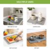 CELA Silicone Dish Drying Mat for Kitchen 40 x 30 cm | Non-Slip Heat Resistant Kitchen Drying Pad with Drain Lip | Quick Dry Dish Drainer Mat for Plates, Cups & Utensils | Countertop Water Protection