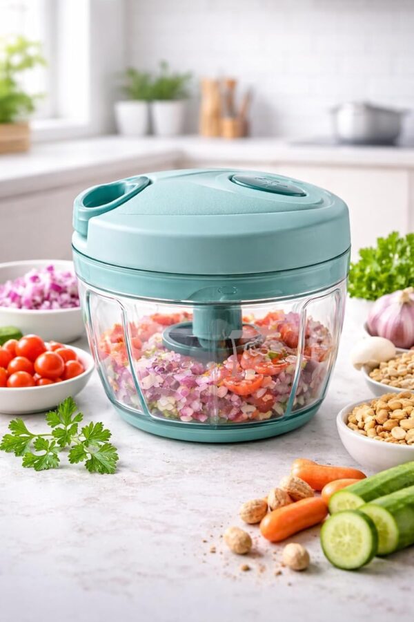 1777617701_Manual-Food-Chopper-450-ML-Pull-String-Vegetable-Cutter-Hand-Operated-Kitchen-Chopper-with-Clear-Container-Lid-Multipurpose-Vegetable-Fruit-Cutter-Multicolor.jpg Manual Food Chopper 450 ML, Pull String Vegetable Cutter, Hand Operated Kitchen Chopper with Clear Container & Lid, Multipurpose Vegetable & Fruit Cutter (Multicolor)
