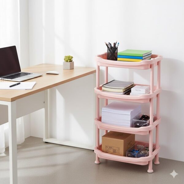 1777633037_Home-Organisation-Solutions-4-Tier-Rolling-Storage-Trolley-Slim-Plastic-Utility-Cart-for-Kitchen-Bathroom-and-Office-Tool-Free-Assembly-Pink-Green-Grey-30x25x90-cm.jpg Home Organisation Solutions 4-Tier Rolling Storage Trolley, Slim Plastic Utility Cart for Kitchen, Bathroom and Office, Tool-Free Assembly, Pink, Green, Grey, 30x25x90 cm