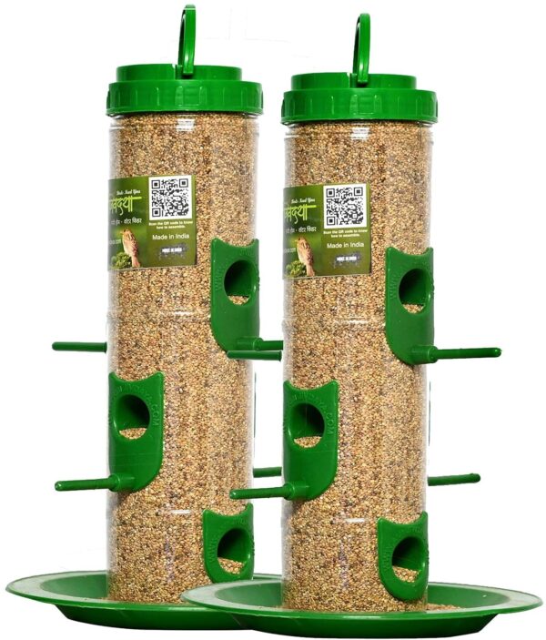 1777633952_Hanging-Bird-Feeder-for-Balcony-I-Outdoor-Bird-Food-Feeder-I-6-Feed-Nozzles-900gram-Bird-Food-Capacity-Green-Pack-of-2-Pcs.jpg Hanging Bird Feeder for Balcony I Outdoor Bird Food Feeder I 6 Feed Nozzles | 900gram Bird Food Capacity (Green, Pack of 2 Pcs)