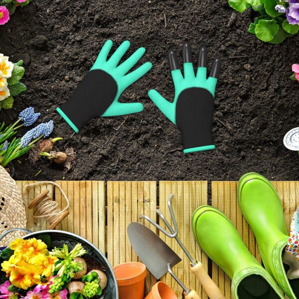 Garden Gloves with Claws for Gardening, Pruning, Digging and Planting (1 Pairs)