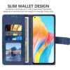 Amazon Brand - Solimo Flip Leather Mobile Cover (Soft, Flexible & Kickstand Back case) Compatible for Oppo A78 4G (Blue)