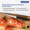 TRAMONTINA Plenus 12cm / 4.7" Tomato Knife | Stainless Steel Blade | Kitchen Knife for Tomatoes/Kiwis | Wavy/Micro-Serrated Edge | Black Polypropylene Handle | Made in Brazil | 5 Year Warranty