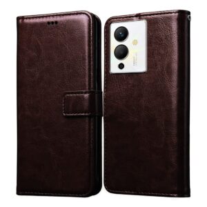 Amazon Brand - Solimo Flip Leather Mobile Cover (Soft, Flexible & Kickstand Back case) Compatible for Infinix Note 12 Pro 5G (Coffee)