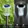 DenicMic Solar Lights Outdoor 15 Pack Waterproof 6000K Cold White LED Stainless Steel Stake Outside Lights for Yard Pathway Garden Driveway Walkway Landscape Path Lighting