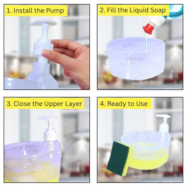1777673721_Solitude-Double-Layer-Soap-Dispenser-with-2-Sponges-Liquid-Holder-Dispenser-Pump-with-Sponge-Holder-for-Kitchen-Sink-Bathroom-Accessories-Transparent.jpg Solitude Double-Layer Soap Dispenser with 2 Sponges, Liquid Holder & Dispenser Pump with Sponge Holder for Kitchen Sink & Bathroom Accessories (Transparent)