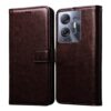 Amazon Brand - Solimo Flip Leather Mobile Cover (Soft, Flexible Amazon Brand - Solimo Flip Leather Mobile Cover (Soft, Flexible & Kickstand Back case) Compatible for Infinix Hot 30 5G (Coffee)