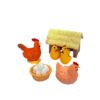 Miniature Farm Set, Resin Rooster Hen Figurines with Coop and Nest, 6 Piece Fairy Garden Terrarium Accessories for DIY Craft Projects
