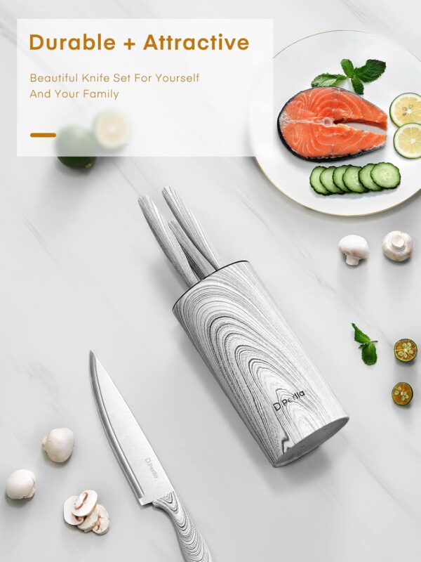 1777681215_D.Perlla-Knife-Set-6-Piece-Kitchen-Knife-Set-with-Detachable-Round-Vertical-Knife-Cylinder-Marble-Style-Handle-Knife-Set-Modern-and-Stylish-for-Easy-Cleaning-and.jpg D.Perlla Knife Set, 6-Piece Kitchen Knife Set with Detachable Round Vertical Knife Cylinder, Marble Style Handle Knife Set, Modern and Stylish for Easy Cleaning and