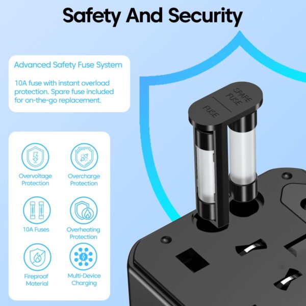 1777688259_Sounce-JetWorld-2500W-Universal-Travel-Adapter-Worldwide-All-in-One-International-Power-Plug-10A-9-Hole-Socket-150-Countries-EUUKUSAUSAsia-Dual-Fuse-Safety-Compact-Travel-Converter.jpg Sounce JetWorld 2500W Universal Travel Adapter Worldwide All-in-One International Power Plug | 10A 9-Hole Socket | 150+ Countries EU/UK/US/AUS/Asia | Dual Fuse Safety | Compact Travel Converter
