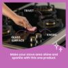 Scotch-Brite Gas Stove & Induction Cleaner with Activated Charcoal, Non-Scratch Scouring Pad for Glass Cooktop, Grates and Grill, Removes Oil Stains and Grime Around the Stove with just Water (4 Pcs)